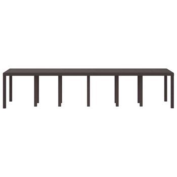 Mesa De Jardín | Mesa De Exterior Marrón 350 X 100 X 74 Cm Ratán Sintético