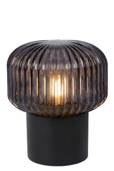 Lámpara de mesa de vidrio 1xe14, negro