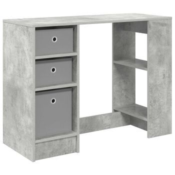 Escritorio Gris Concreto 100 X 40 X 75 Cm Madera De Ingeniería Vidaxl