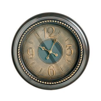 Reloj De Pared Clásico Con Marco Sintético ⌀ 55 Cm Forma Redonda Accesorios Para El Hogar Negro Alboi