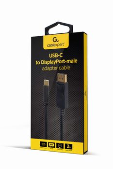 Adaptador USB Tipo C Gembird A-CM-DPM-01 a DisplayPort 4K/60Hz Negro 150mm