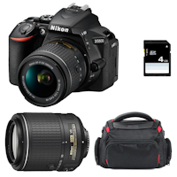 D5600 + AF-P DX NIKKOR 18-55 mm f/3.5-5.6G VR + AF-S DX 55-200 mm f/4-5.6 ED VR II + Bolsa + SD 4Go