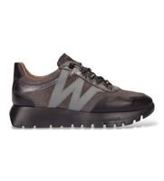 wonders para mujer a-24110 zapatillas de piel odisei gris 38 negro plano 1 a 3cm cordones casual
