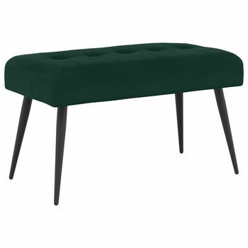 Banco Con Tapicería Con Botones Verde Oscuro 80 X 40 X 46 Cm Vidaxl