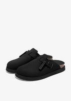 zuecos zuecos cerrados de piel mujer dfranklin - vibe clog buckle black r piel afelpada y hebilla ajustable r suela eva con gran amortiguacion - negro