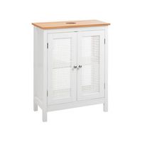 armario de bano 60 x 75 cm almacenaje con estantes puertas perforadas mdf blanco alamos