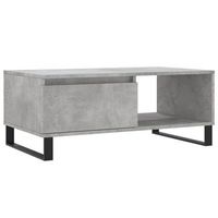 mesa de centro con cajon diseno moderno y contemporaneo 90 x 50 x 365 cm madera de ingenieria gris y metal dec039377