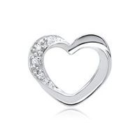 14 quilates colgante oro blanco corazon 4 diamantes