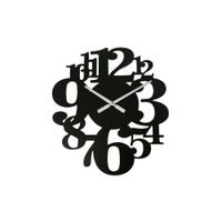 reloj tallado en madera negro 55x50 cm