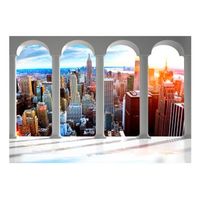 papel pintado 3d - pillars and new york 300x210 cm