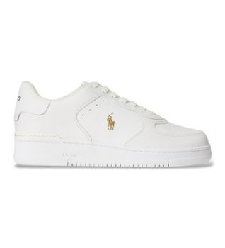 Polo Ralph Lauren para hombre. 809967888001 Zapatillas Basic blanco (45), Piel, Plano, Cordones, Casual