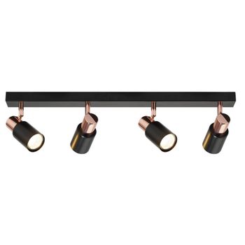 Rembert - foco de techo de metal, color negro, 62 cm, gu10, máx. 25 w