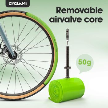 CYCLAMI Cámara de Aire de TPU para Bicicleta de Carretera y MTB 29, con Válvula Metálica Mejorada, 700x32-47C, Válvula FV de 60mm con Núcleo Extraíble