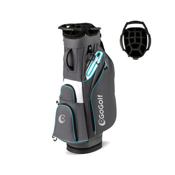 Costway Bolsa de Golf con 14 Divisores Bolsa de Golf con Funda para la Lluvia con 6 Bolsillos con Cremallera Porta Toallas Gris