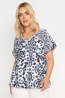 yours top de algodon rosa estampado ikat mujer curvy y tallas grandes yours