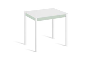 Mesa de cocina alta fija 110x70 cm verde pata blanco