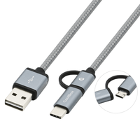 cable usb coolbox conexion a-b micro  tipo c 1m gris