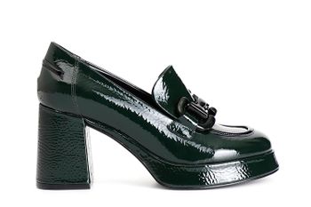 mocasín de mujer en naplak con bocado de caballo green/black