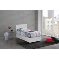 talamo italia cama individual con contenedor anna made in italy cama con revestimiento de cuero ecologico apertura lateral apta para colchon 80x190 cm blanco