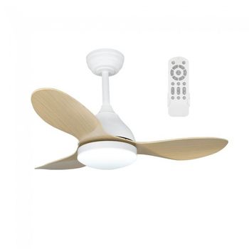 Ventilador de techo led cavil mini blanco+madera cct dim (24w)