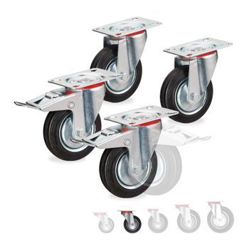 Ruedas Potentes, 4 Piezas - Red/black/silver - 14x24.5x14.5cm
