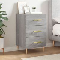 mesita de noche  mesa auxiliar  mesilla madera de ingenieria gris sonoma 40x40x66 cm cfw85141
