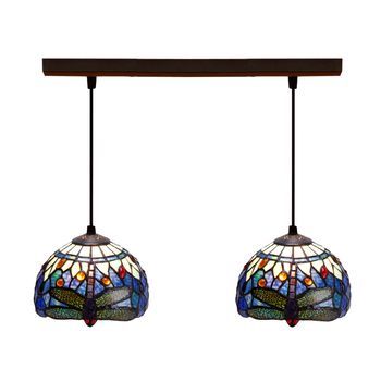 Colgante De Techo Tiffany Regleta  Belle Epoque  D-20cm X2