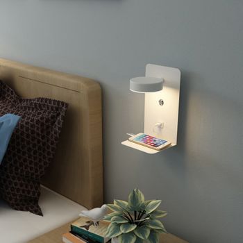 Luz LED de pared para Interior de teléfono móvil, lámparas de pared USB con interruptor, luces de lectura de cabecera de dormitorio, decoración de sala de estar lampara pared lampara pared dormitorio