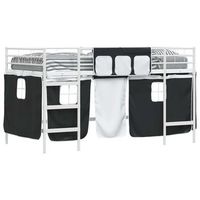 cama individual  estructura de cama alta para ninos con cortinas y negro