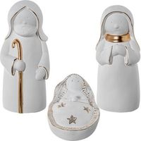 set 3 figuras natividad blanco y dorado