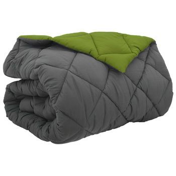 Edredón De Invierno 220 X 240 Cm 450 Gsm Verde Y Antracita Vidaxl