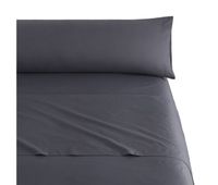 juego de sabanas tres piezas lisas microfibra gris oscuro cama 180cm donegal collections