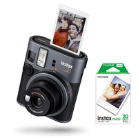 fujifilm instax mini 41 - camara moderna con diseno clasico instantanea  papel instax mini pelicula fotografica instantanea 2 x10 fotos o pack 20 hojas  autoexposicion  flash incorporado  mini