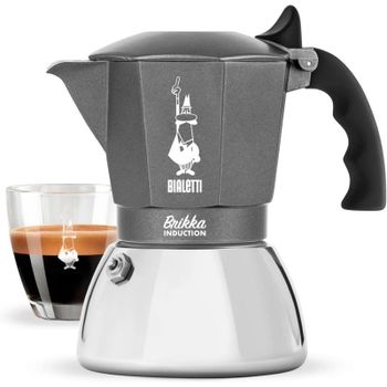 Bialetti Brikka Induction Cafetera Italiana 4 Tazas Negro/Acero inoxidable
