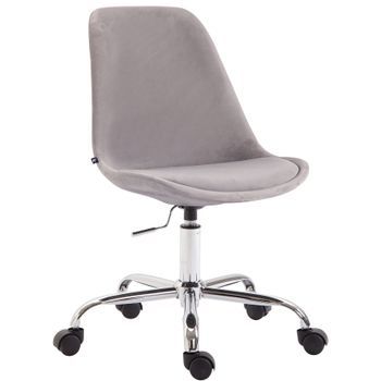 Silla De Oficina Toulouse En Terciopelo Gris 54x48x81 Cm Clp