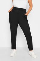 pantalones de pinzas doble plisado en negro mujer curvy y tallas grandes yours