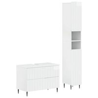juego de gabinete de bano de 2 piezas zwolle blanco brillante vidaxl