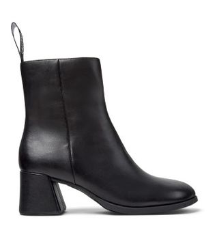 Camper para mujer. K400798-001 Botines de Piel Kora negro (38), 5 a 8cm, Cremallera, Casual