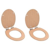 asiento inodoro wc 2 uds tapa de cierre suave mdf diseno bambu vidaxl