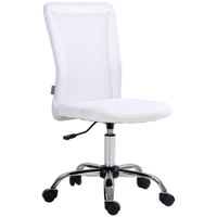 vinsetto silla de oficina ergonomica altura ajustable base cromada giratoria 360 revestimiento malla blanco