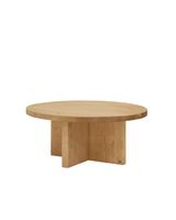 mesa de centro redonda de madera maciza tono medio de o88x322cm
