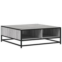 mesa de cafe - mesa de centro madera ingenieria metal gris sonoma 80x80x30 cm