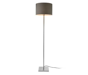 Lámpara de pie coimbra - 151 x ø 38 cm - 1 x e27 - metal tela - gris [lux.pro]