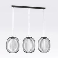 lampara de techo praca negro 3 luces