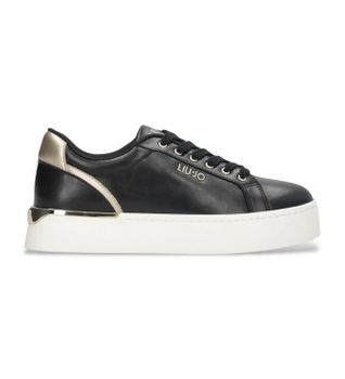 Liu Jo para mujer. BF5041PX026S1189 Zapatillas de piel con plataforma negro (39), 3 a 5cm, Cordones, Casual