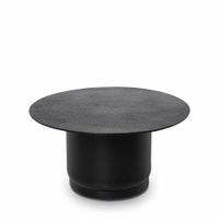 mesa centro redonda 55cm de aluminio en negro