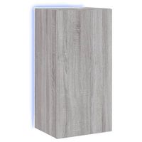 mueble tv de pared  mueble de salon  armario tv con luces led gris sonoma 405x35x80 cm