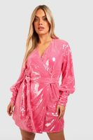 top plus cruzado de lentejuelas pink