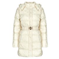 guess abrigo de plumas imma logo midi para mujer