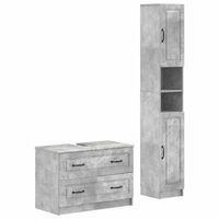 juego de gabinete de bano de 2 piezas utrecht gris hormigon vidaxl